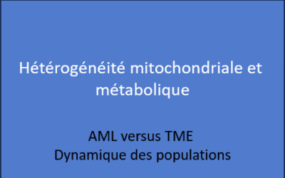 Déchiffrer les dynamiques spatio-temporelles de l’hétérogénéité métabolique au sein des compartiments leucémiques et micro-environnementaux contribuant à la résistance aux traitements in vivo.